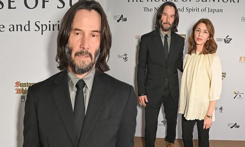 Keanu Reeves looks dapper in suit as he joins ex-girlfriend Sofia Coppola for 100 year anniversary bash as he features in Suntory Whiskey advert