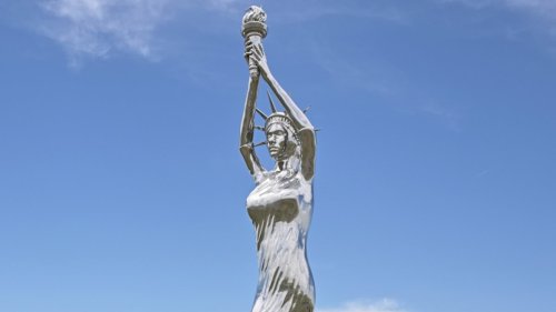 Migrant gang-plagued city unveils bizarre 'Ozempic Statue of Liberty' in bid to rebuild reputation