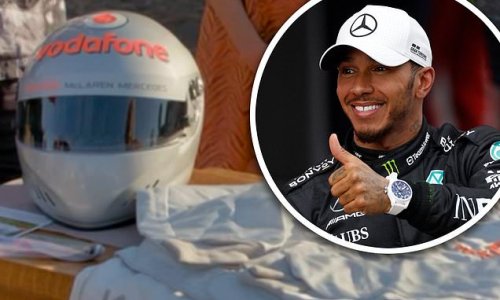 Antiques Roadshow guest stunned at whopping value of racing driver Lewis Hamilton's old helmet and overalls gifted to him after he was flown by helicopter to meet sports star