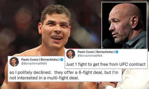Paulo Costa REJECTS new six-fight deal with UFC and insists he is 'looking forward to being a free agent' after taking home just £28K for fighting Marvin Vettori in 2021