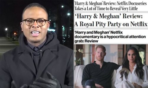 Harry and Meghan are 'winning' PR battle in America as public believes their 'brand new fairytale' - even as top Hollywood critics slam their $100m 'Royal Pity Party' Netflix series