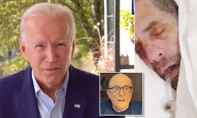 'It's a last ditch effort to smear me and my family. There is no basis to this.' Joe Biden breaks silence on Hunter's laptop calling Rudy Giuliani Trump's 'henchman' - but doesn't deny emails are genuine