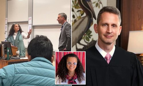 Blood-boiling moment woke Stanford law school students taunt conservative judge invited to speak there - before dean of 'equity' ambushes him with pious speech accusing him of 'harm'