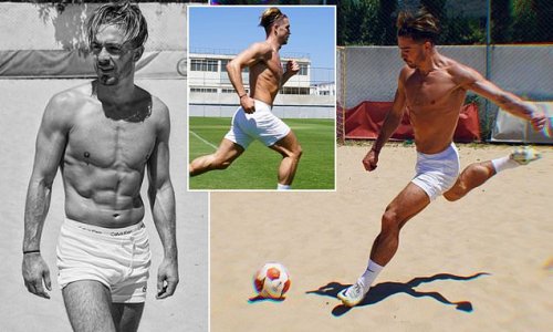 Greek God! Jack Grealish displays his ripped physique as he starts pre-season early while on holiday in Athens with his girlfriend Sasha Attwood... ahead of return to training with Manchester City on Monday