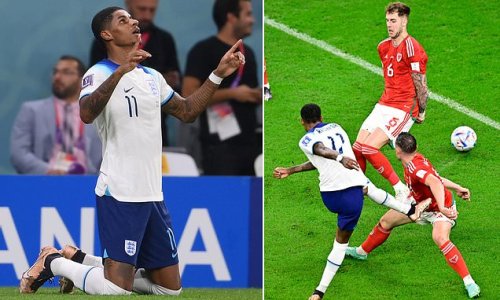 'I'm pleased I scored for him': Marcus Rashford dedicates goals against Wales to friend who died two days ago after a long battle with cancer... after England star dropped to his knees and pointed to the sky following his stunning free-kick