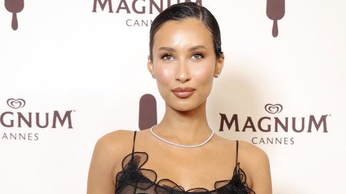 Married At First Sight's 'hottest bride' Evelyn Ellis risks wardrobe malfunction in daring dress as she parties with Charli XCX at star-studded Magnum bash during Cannes Film Festival