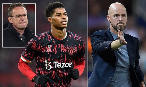 Erik ten Hag 'is urged to stick with Marcus Rashford by Man United's coaching staff' despite his poor form under Ralf Rangnick, as the incoming boss 'seeks a striker to partner Cristiano Ronaldo next season'
