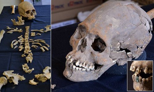 Skeleton of 1,600-year-old woman with jewels in her TEETH found in Mexican burial ground