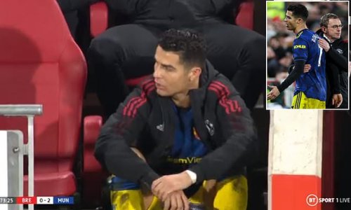 Cristiano Ronaldo cannot hide his disgust after being subbed