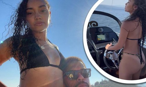 Leigh-Anne Pinnock shows off her incredible figure in a leopard print bikini as she shares snaps from summer trip with fiancé Andre Gray