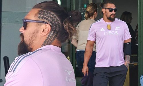 Jason Momoa shows off his new head tattoo while shopping in Sydney after jetting Down Under to film historical TV series Chief of War