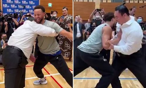 Golden State Wrestlers: Steph Curry and Klay Thompson gear up for new NBA season by taking on a sumo legend Hakuho Sho in Japan... with embarrassing consequences!