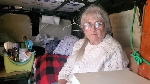 75-YEAR-OLD woman who has been forced to move into a VAN because she can't afford rent - despite...