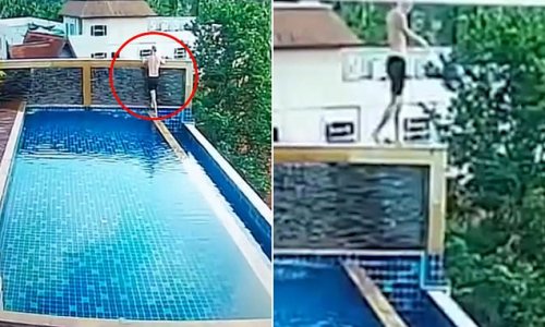 GRAPHIC CONTENT WARNING: The chilling 15 seconds of CCTV showing an Aussie tourist, 19, 'tightrope' walking on a pool wall in Thailand before tumbling six stories to his death when 'prank' goes horribly wrong - as witnesses break their silence