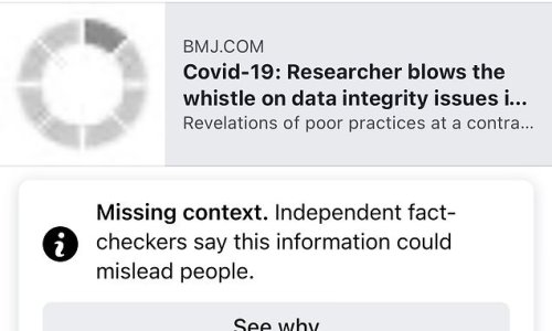 Leading doctors' publication The BMJ slams Facebook for censoring