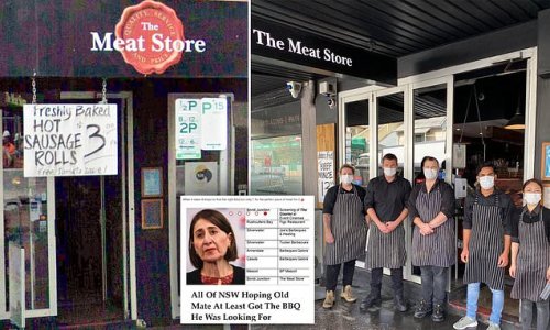 Bondi butcher where Covid-infected businessman picked up peri-peri chicken cashes in on health alert by mocking his trip to four separate BBQ stores but only one meat shop