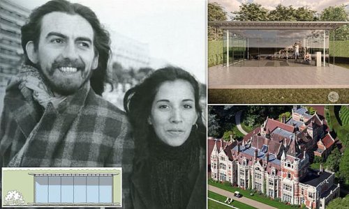 George Harrison's widow wins permission to build yoga studio in the grounds of huge mansion she shared with her Beatles legend husband