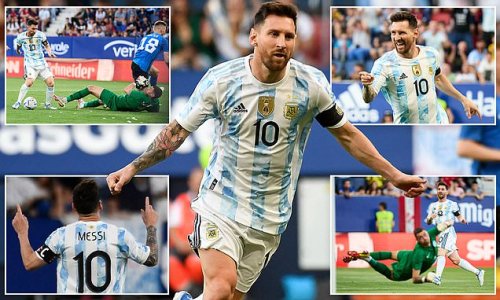 Lionel Messi puts on another masterclass as he scores ALL of Argentina's goals in 5-0 drubbing of Estonia in Osasuna... just days after his man-of-the-match performance in the Finalissima at Wembley