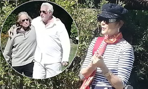Catherine Zeta-Jones, 53, looks effortlessly chic as she celebrates her joint birthday with husband Michael Douglas, 78, aboard a lavish yacht in Sardinia