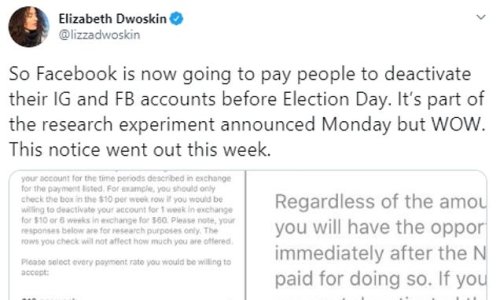 Facebook will pay users to deactivate accounts weeks ahead of the US presidential election in a bid to understand how social media impacts democracy