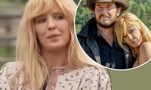 Fans go wild as they discover Yellowstone star Kelly Reilly is actually British as she speaks with her real accent in an interview with her co-stars: 'Excuse me, that's not what Beth sounds like'
