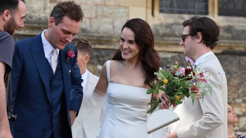 Michelle Dockery marries Phoebe Waller-Bridge's brother Jasper in London - seven years after her fiancé John Dineen tragically died of cancer aged just 34