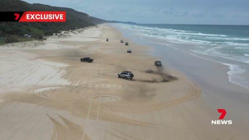 Teewah beach crash: Disturbing video surfaces of hoons taking over Australian beach where French...