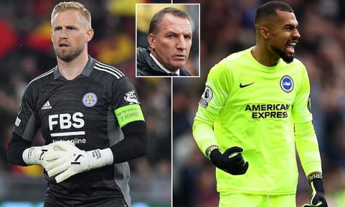 Kasper Schmeichel on his way OUT of Leicester after Brendan Rodgers dropped his captain to the bench for 5-1 win at Watford... with club eyeing Brighton keeper Robert Sanchez as a potential long-term successor