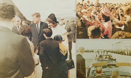 Fascinating photos showing JFK and wife Jackie mingling with crowds in Houston the day before he was assassinated go up for sale at auction