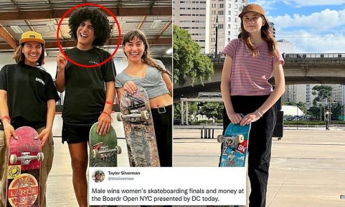 Trans woman, 29, sparks backlash after beating girl, 13, to win NYC women's skateboarding contest: Event sponsor Red Bull and Sports Illustrated previously suggested biological male skaters have advantages over women