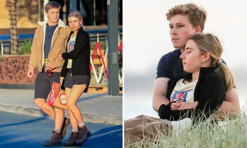 Robert Irwin goes public with Heath Ledger's niece Rorie Buckey: The Wildlife Warrior and his new girlfriend look absolutely smitten while cuddling up on romantic beach picnic date