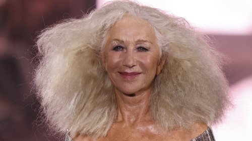 Dame Helen Mirren, 78, showcases wild crimped hair do while dazzling in mirrored silver gown on runway of L'Oreal's Walk Your Worth show during Paris Fashion Week