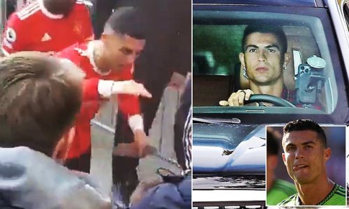 Cristiano Ronaldo is CAUTIONED by police for smashing a phone out of a 14-year-old autistic boy's hand as he stormed down the tunnel after Man United lost to Everton