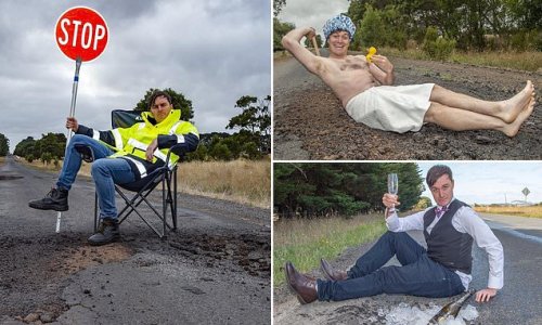 Independent candidate stages hilarious series of campaign photos to highlight the state of the roads in his electorate