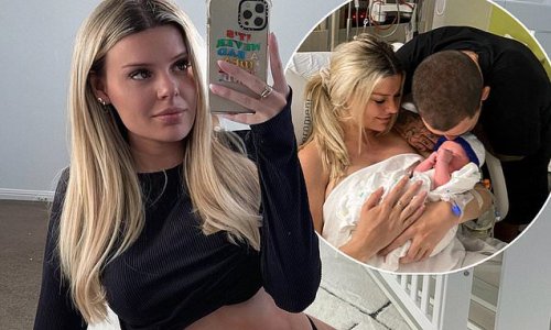 Love Island Australia star Kim Hartnett strips down to her underwear to show off her incredible body one week after giving birth to newborn son Chase