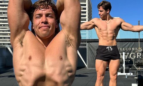 Arnold Schwarzenegger's lookalike son Joseph Baena, 25, flaunts his ripped physique in shirtless new Instagram pictures