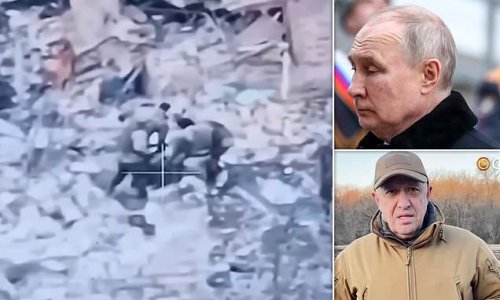 Brutal footage shows Wagner troops beating a commander with shovels then leaving him badly wounded on the Bakhmut front line as morale plummets among Putin's army of rapists and murderers