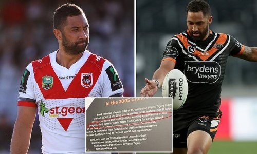 Can you spot the SHOCKING mistake at Wests Tigers' new $78million Centre of Excellence? Club gets history of one of its biggest stars completely wrong