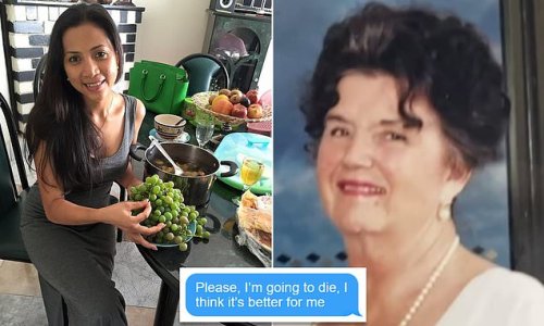 Disturbing texts housekeeper sent to her husband minutes after fatally bashing her 92-year-old client with her walking sticks before stabbing her with a kitchen knife