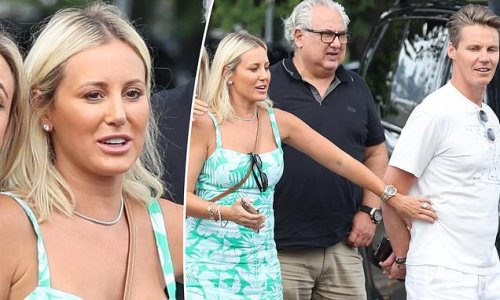 Roxy Jacenko lets her hair down on Australia Day as she joins her rowdy friends and husband Oliver Curtis for a long lunch in Rose Bay