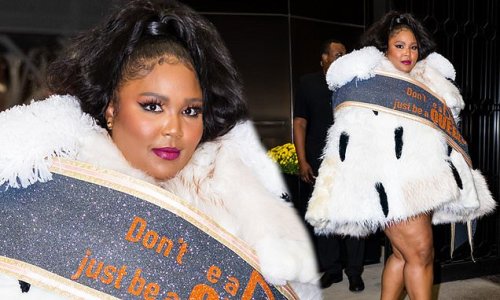 Lizzo dons regal faux-fur cape quoting Lady Gaga in NYC