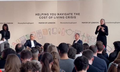 You're not a mayor, you're a conman! Watch as Sadiq Khan is heckled by female lorry driver over hated ULEZ £12.50-a-day expansion plan before she's escorted out by security