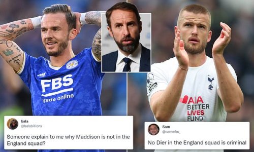 'No Dier is criminal': England fans rage at Spurs defender's exclusion, calling it a 'complete injustice' while labelling Leicester star James Maddison's snub a 'shambles' - after pair were left out of Gareth Southgate's latest squad