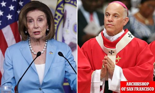 Nancy Pelosi receives COMMUNION at Catholic church in Georgetown after Archbishop of San Francisco banned her over her 'extreme' abortion views