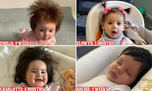 Proud mums share photos of their babies with VERY thick mops of hair ...