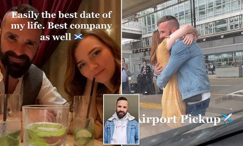 Love is in the air! Man, 32, flies 5,000 miles from Scotland to Chicago for 'absolutely crazy' first date with woman he matched with on Tinder