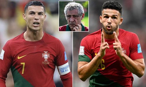 Portugal fans DON'T want Cristiano Ronaldo back in Fernando Santos' team for their quarter-final versus Morocco... as a staggering 93.6% of voters call for Goncalo Ramos to start up front after his stunning hat-trick against the Swiss