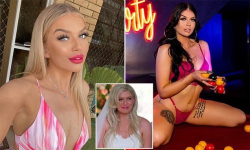 Married At First Sight's Caitlin McConville's X-rated stripper past: Blushing blonde bride is unrecognisable as she poses on a pool table in skimpy lingerie