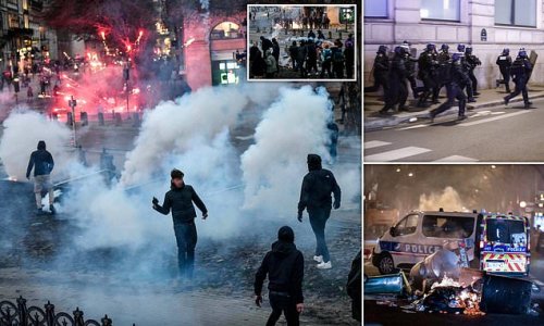 Claw and order! Demonstrators 'throw CRABS at police' as violent clashes over France's pension reforms continue
