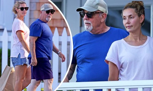 Billy Joel and his wife Alexis Roderick have a rare public sighting as they take a casual walk in the Hamptons